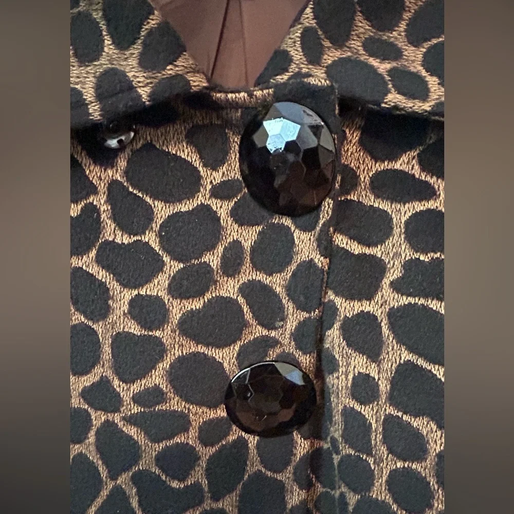 LUII Anthropologie Womens Large Animal Giraffe Mod S/S‎ Swing COAT Jacket EUC